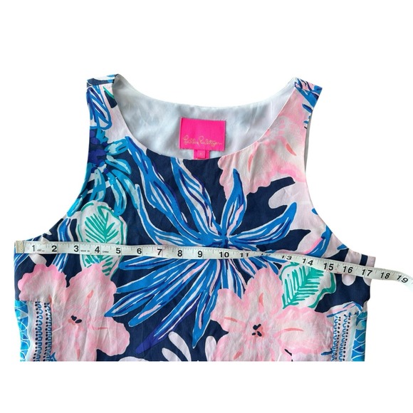 Lilly Pulitzer Jackie Silk Shift Mini Dress Sugar‎ Mambo Hawaiian Hibiscus Small - Picture 2 of 6